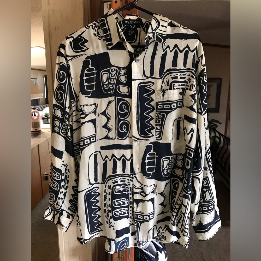 Montage 100% silk shirt medium